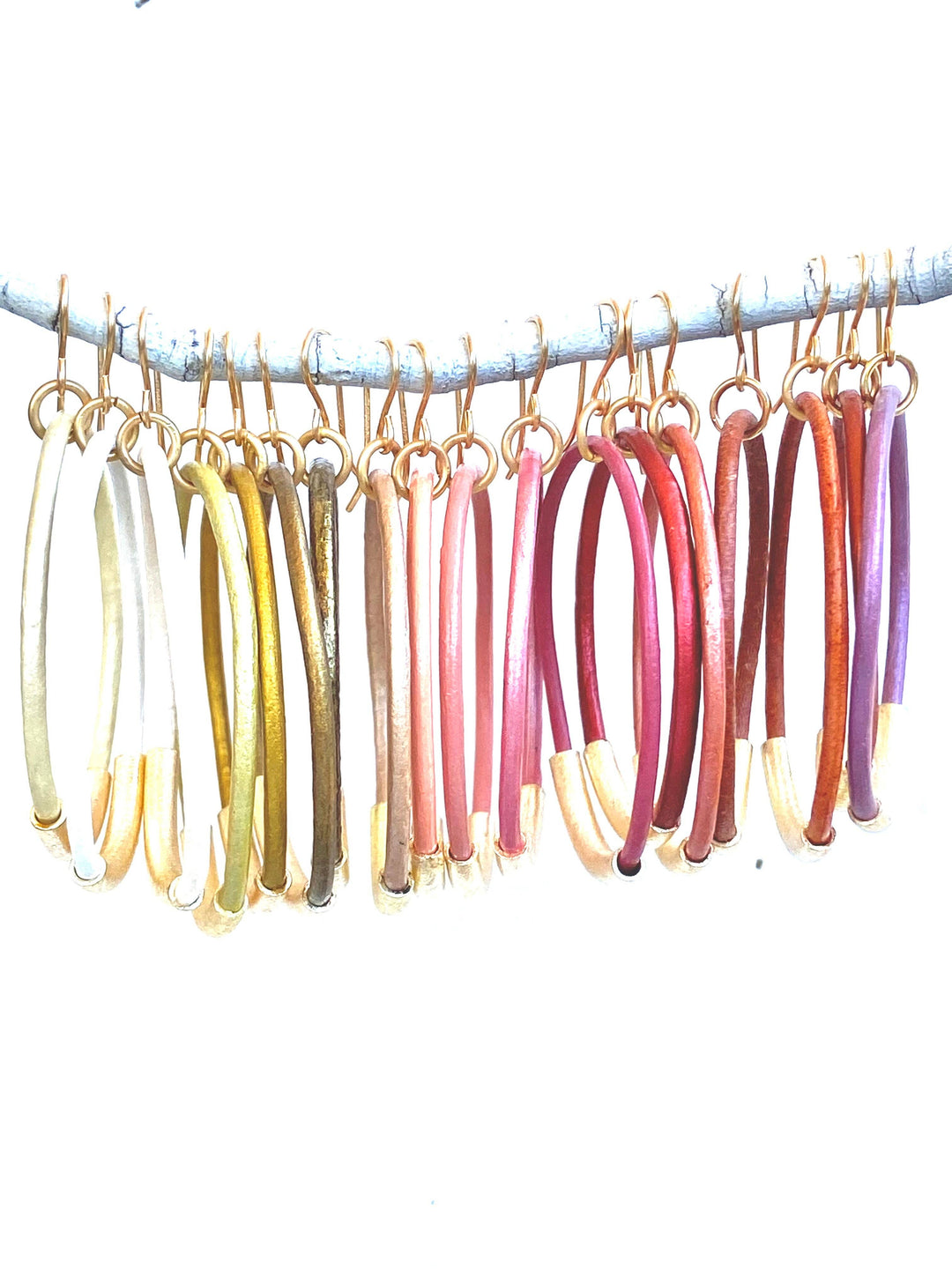 Leather Bar Hoops-Cv031