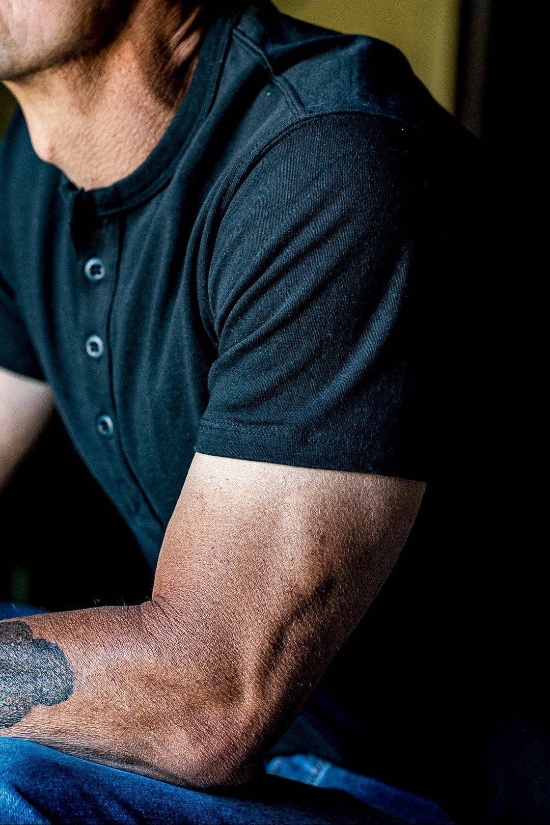 Men | Bolinas Henley | Heavyweight 8oz 100% Cotton - Basalt