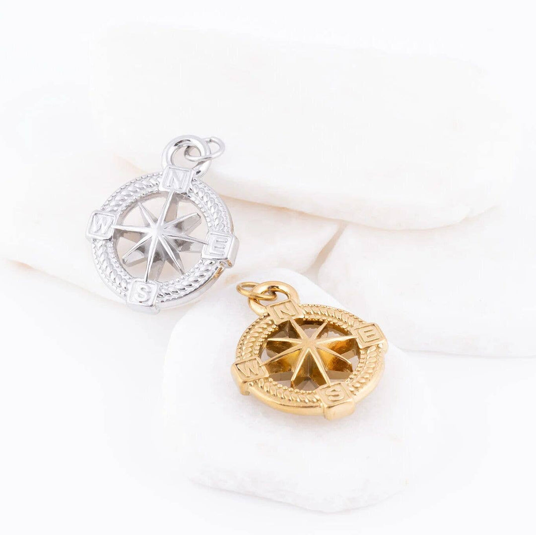 18K Gold PVD Stainless Steel Nautical Compass