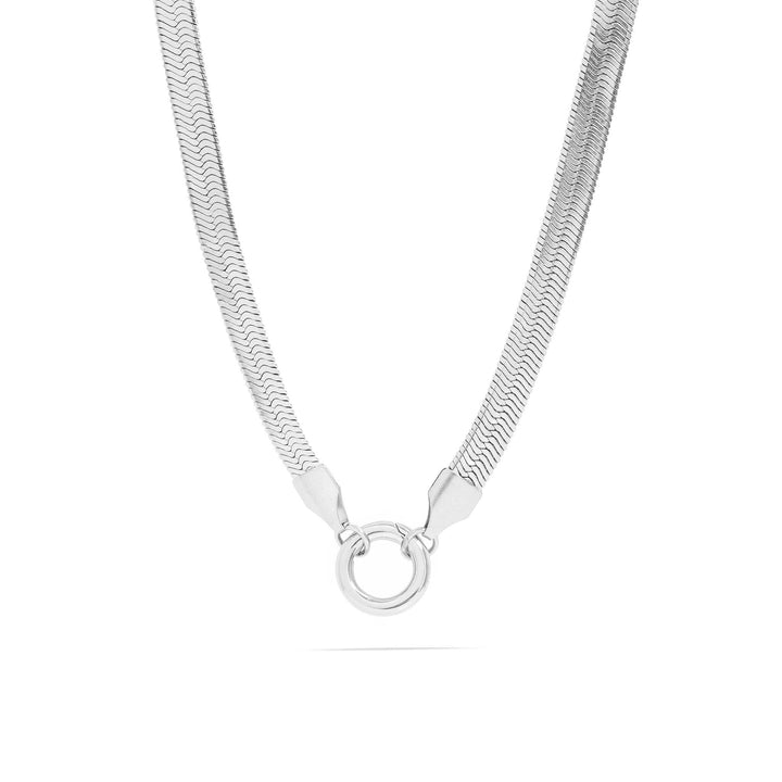 18K Gold PVD Herringbone Charm Holder Necklace