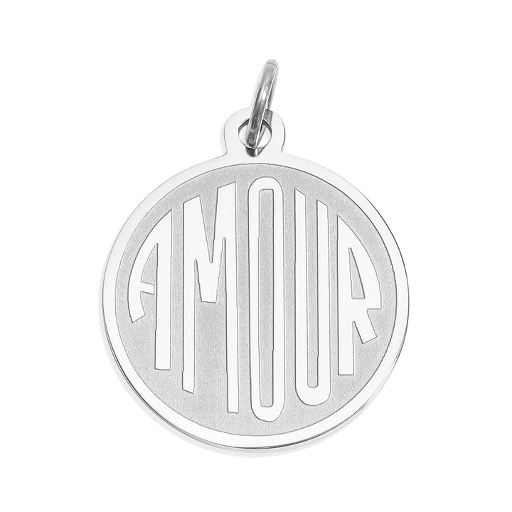 18K Gold PVD Stainless Steel Round Amour Charm