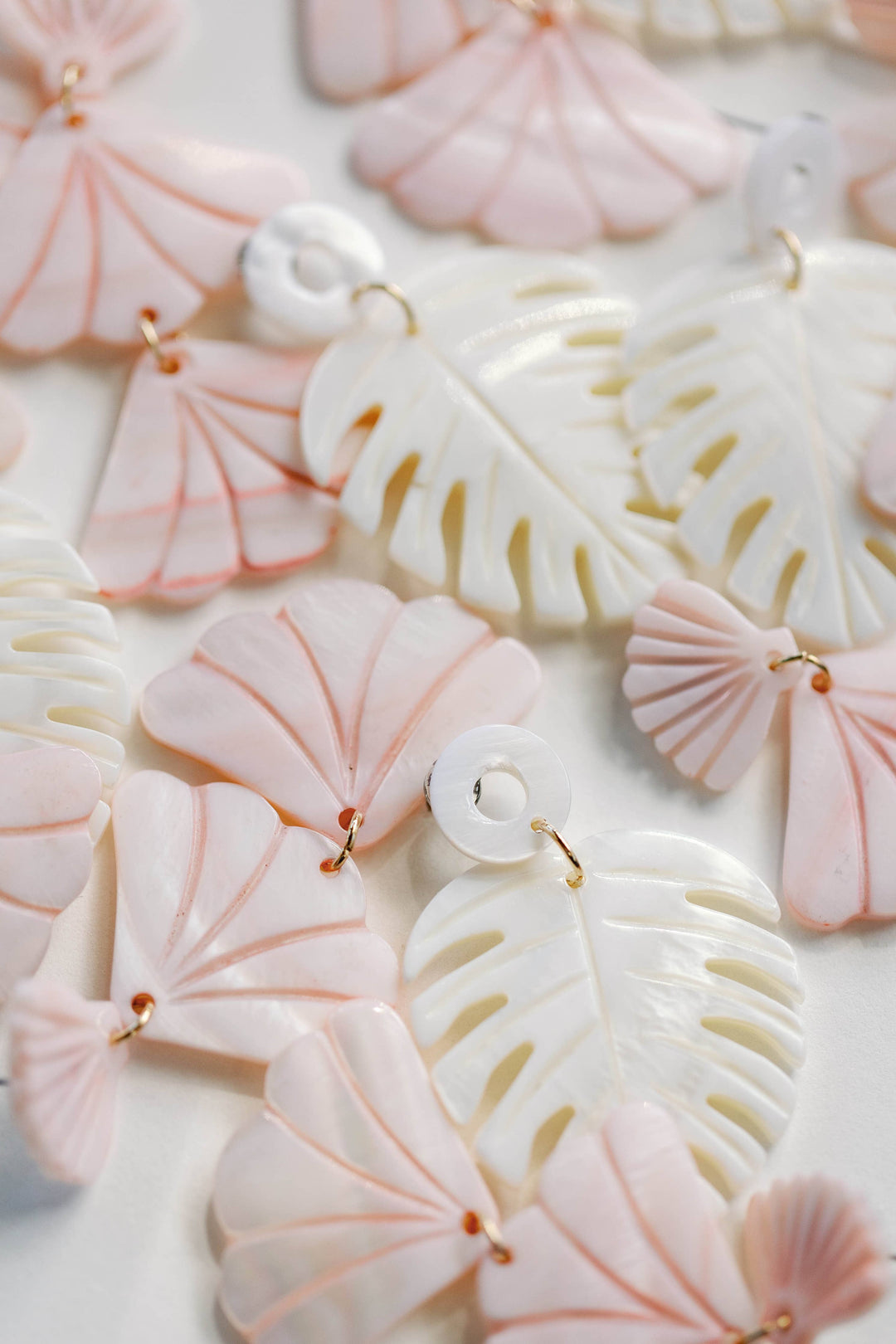 Pink Mermaid Shell Drop Earrings