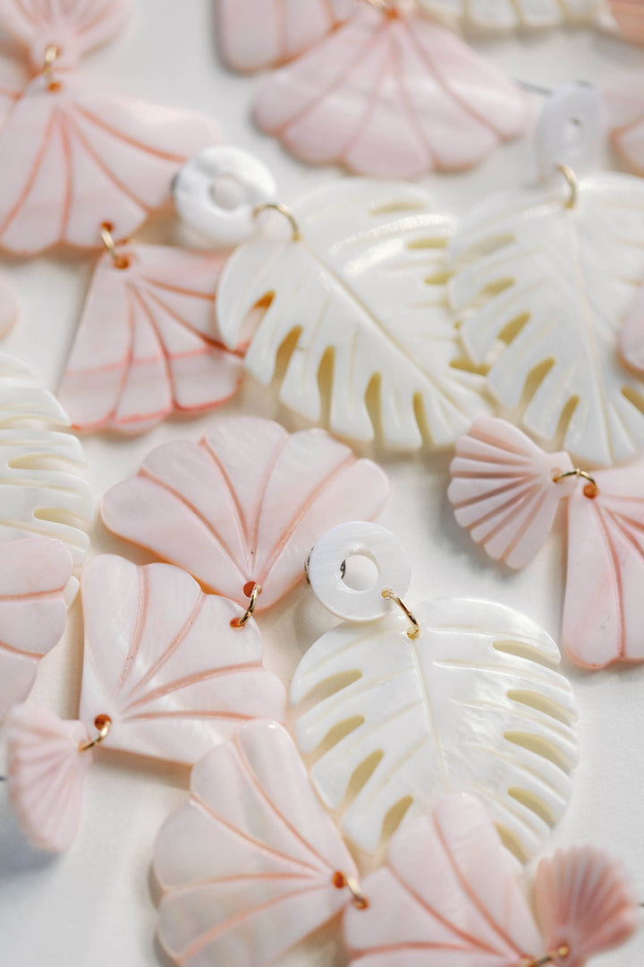 Pink Mermaid Shell Drop Earrings