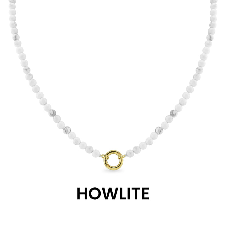 Semi Precious Natural Stone Charm Keeper Necklace
