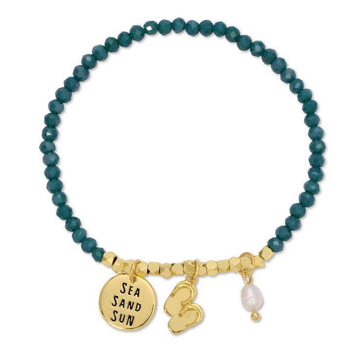 Sea, Sun And Sandals Stretch Charm Bracelet