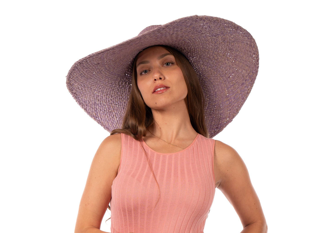 7" Brim Natasha Woven XL Straw Sun Hats
