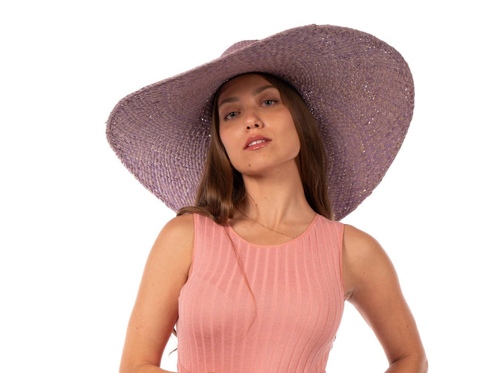 7" Brim Natasha Woven XL Straw Sun Hats