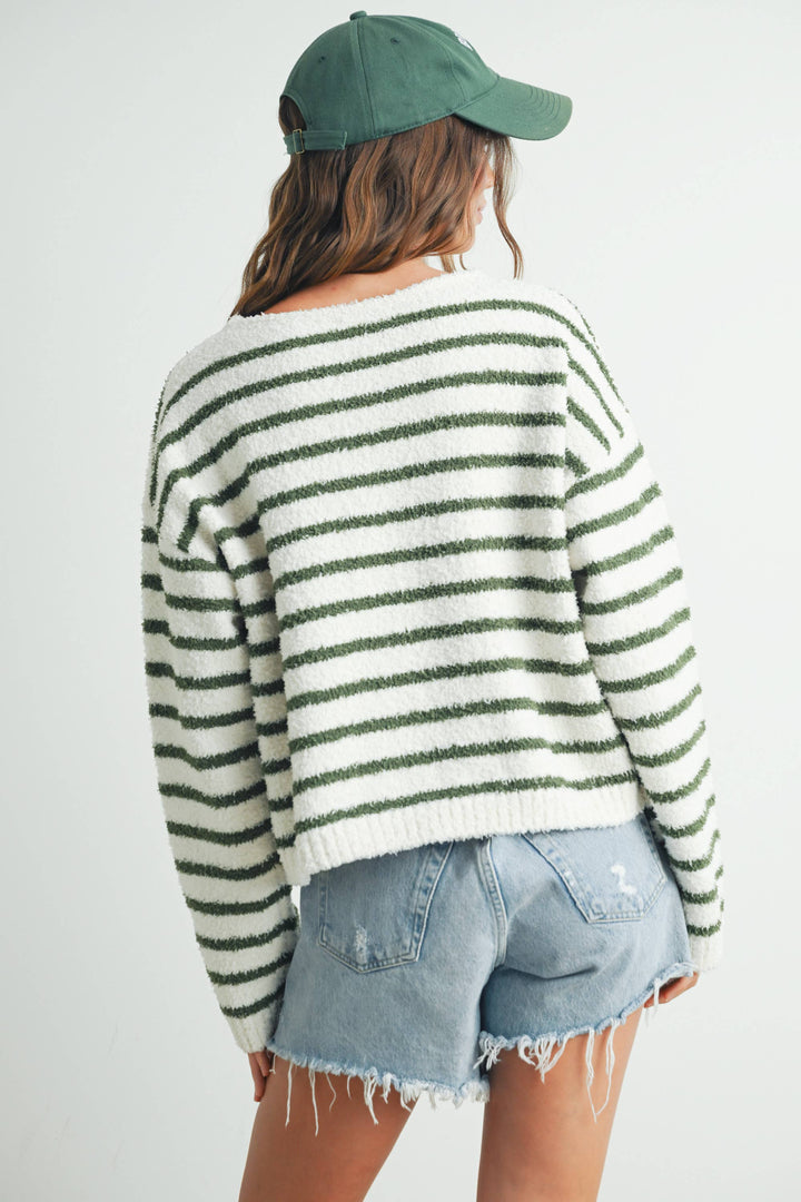 Basic Striped Knit Sweater - BMW7451
