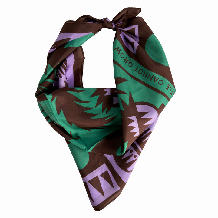 Wild Thistle Purple & Green Scarf | Silk Scarf | Bandana