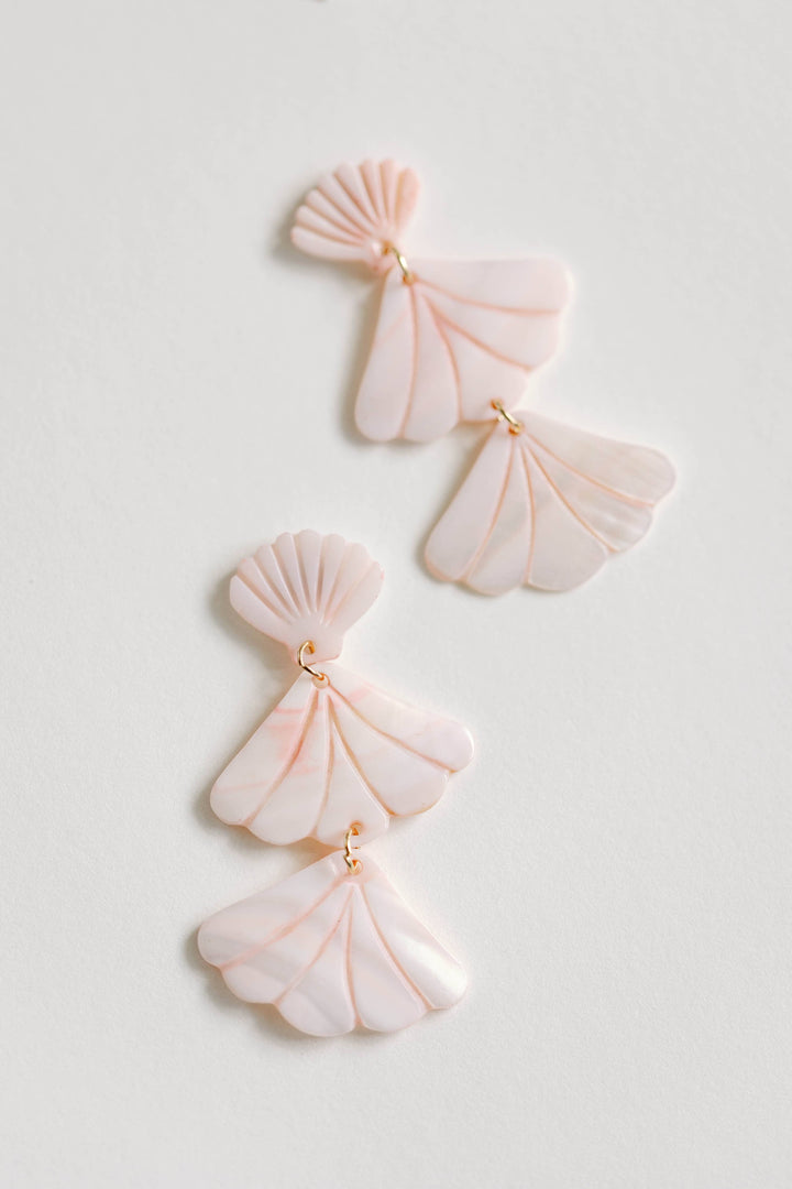 Pink Mermaid Shell Drop Earrings