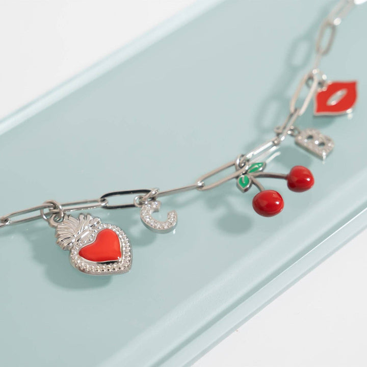 18K Gold PVD Stainless Steel Red Heart Charm