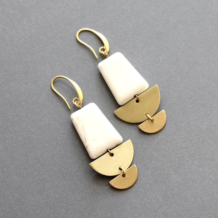 ISLE33 White geometric earrings