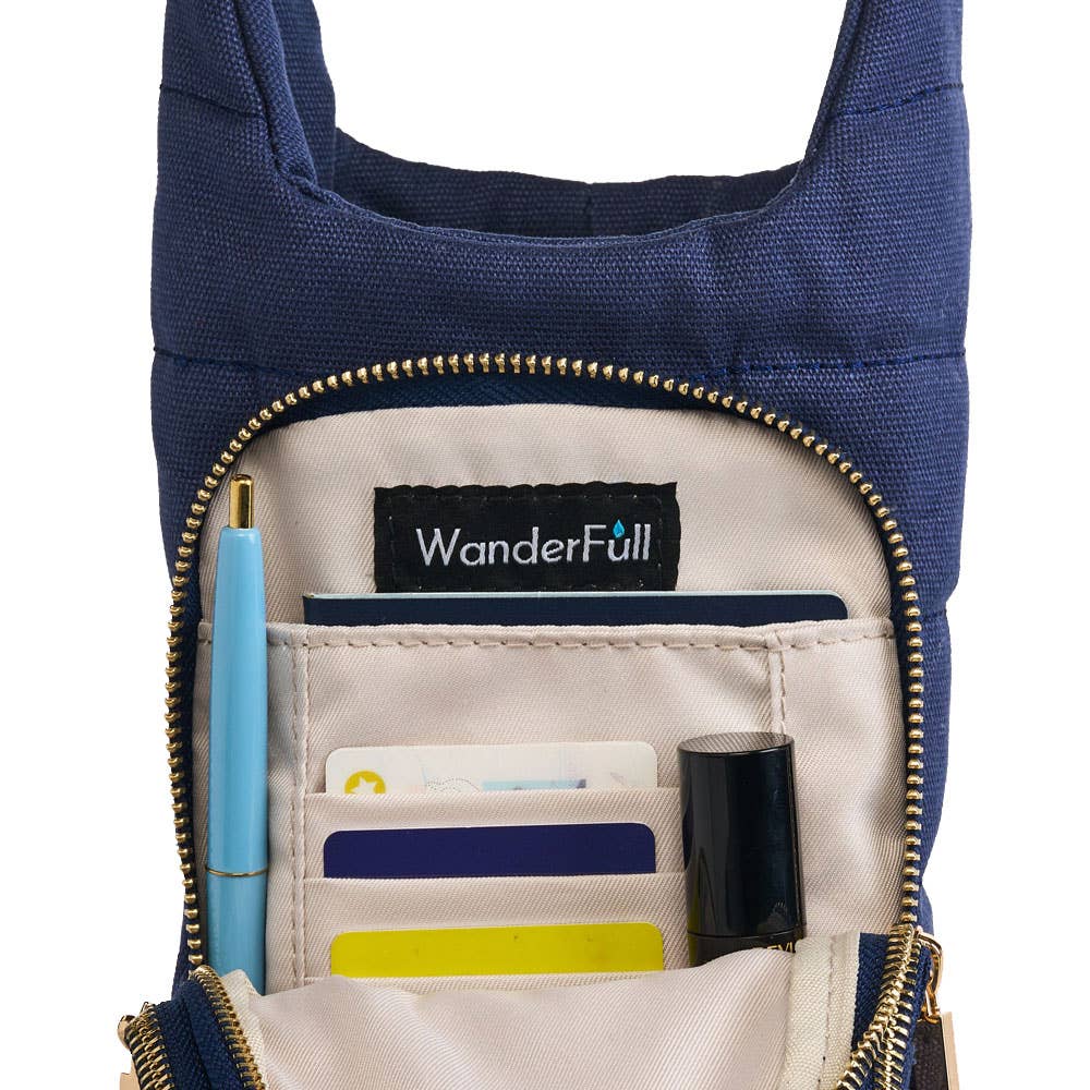 Navy Canvas HydroBag with Anchor Embroidery