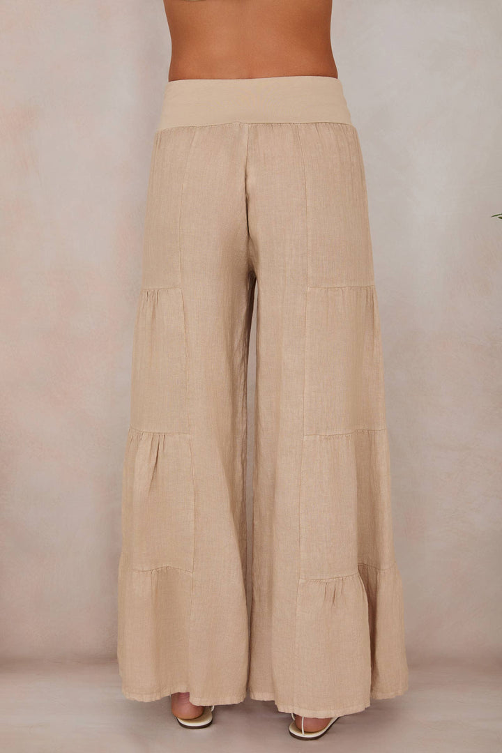 LINEN TIERED PALAZZO PANT