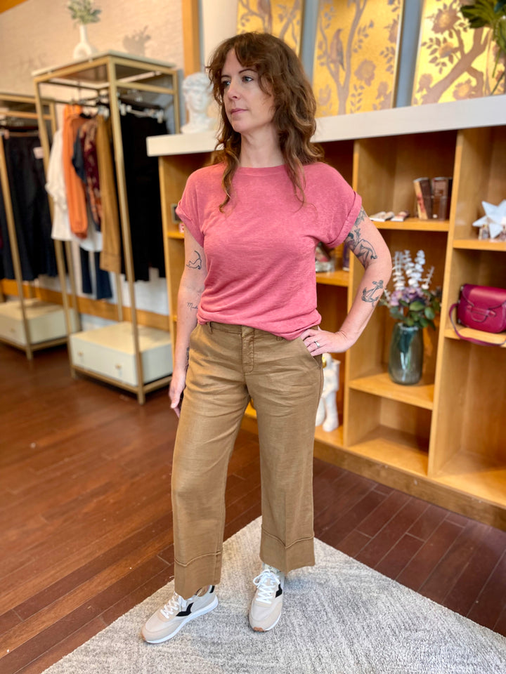 Slub Knit Cuffed Top