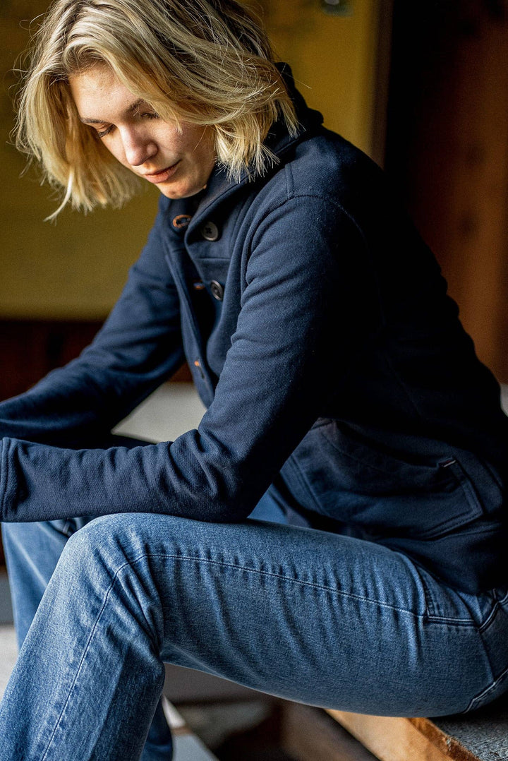 Women | Bodega Cardigan | 14oz 100% Cotton French Terry - Navy