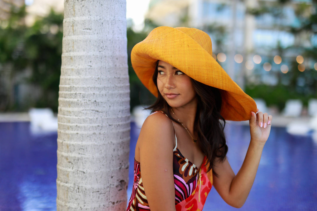 5" & 7" Wide Brim Sun Hat: Solid Color Packable Sunhats