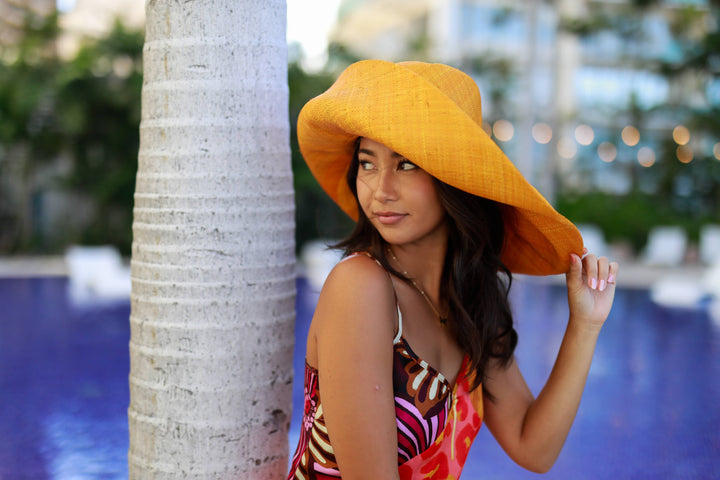 5" & 7" Wide Brim Sun Hat: Solid Color Packable Sunhats
