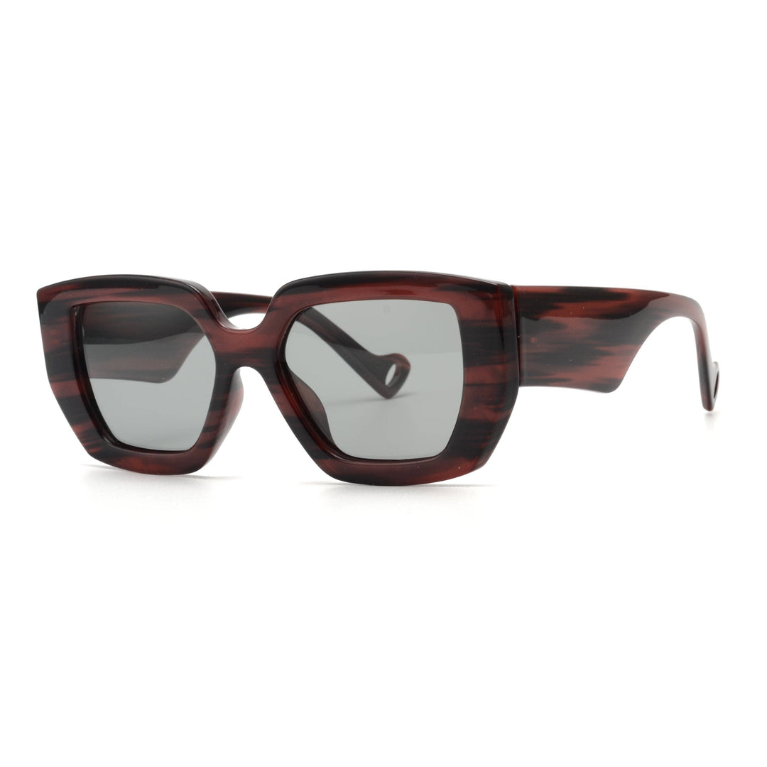 NYLA | Polarized Sunglasses | Dark Cherry/Black Streaks