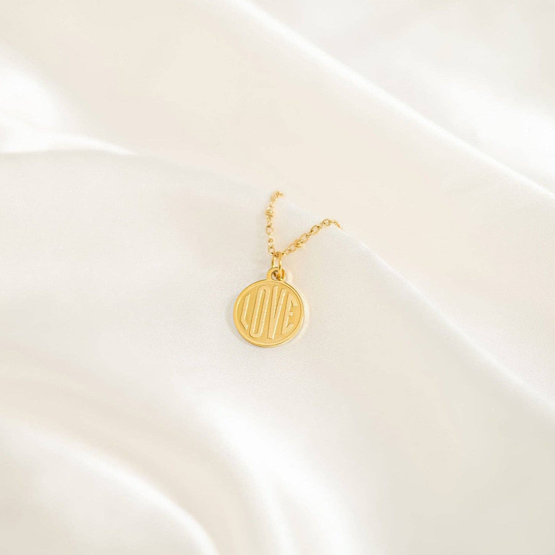 18K Gold PVD Stainless Steel Round Love Charm / PDL0254