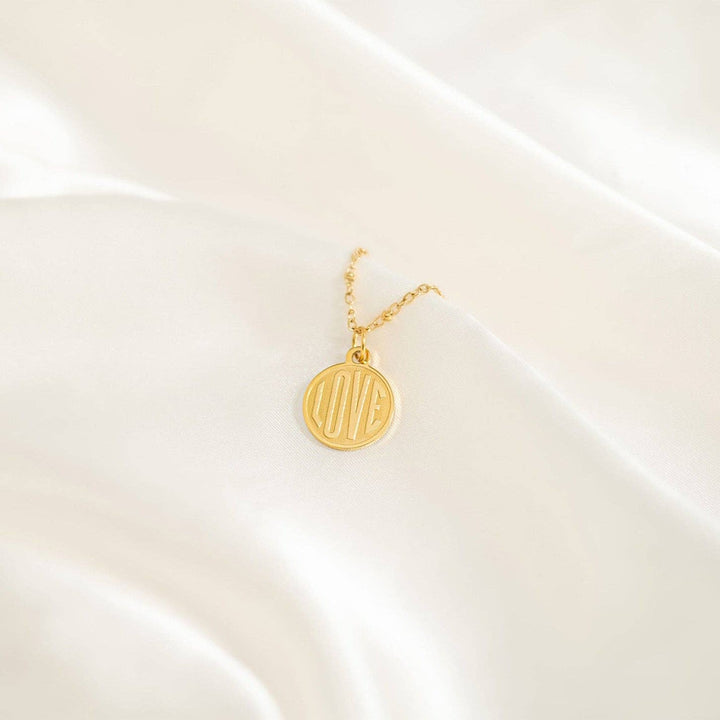 18K Gold PVD Stainless Steel Round Love Charm / PDL0254