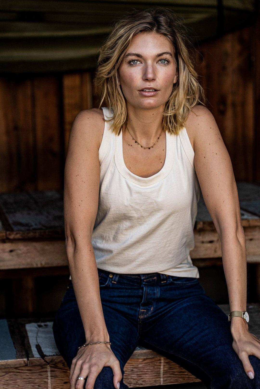 Women | Reyes Tank | 100% Cotton - Natural