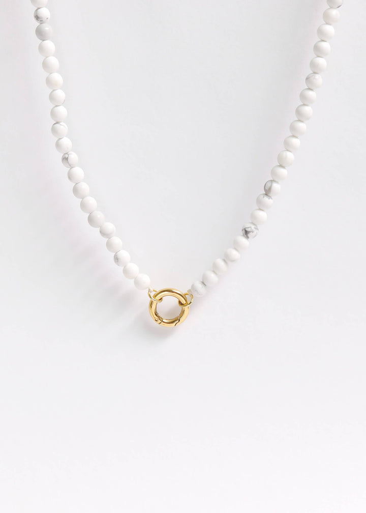 Semi Precious Natural Stone Charm Keeper Necklace