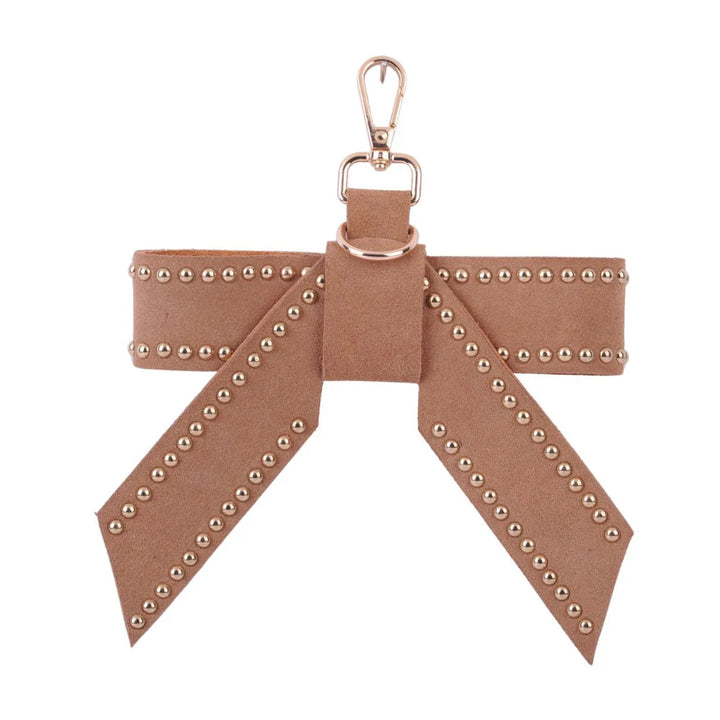 Studded Leather Bow Charm