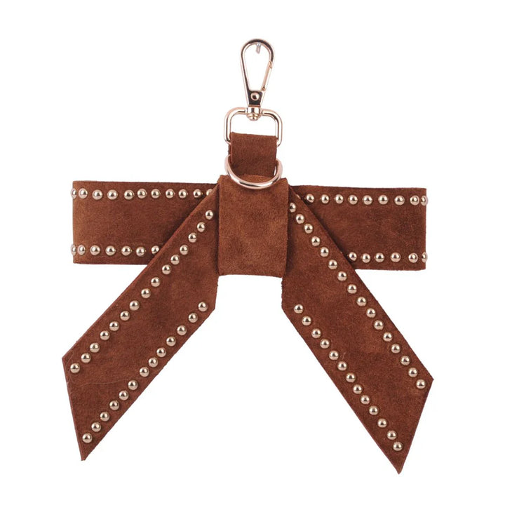 Studded Leather Bow Charm