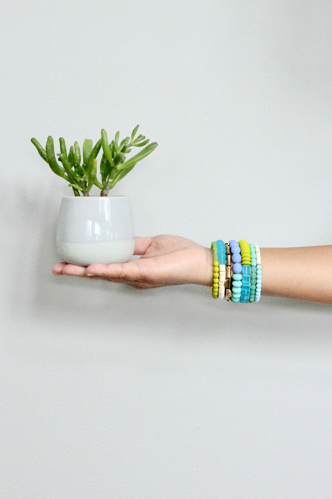 KYLB01 turquoise and chartreuse wrap bracelet