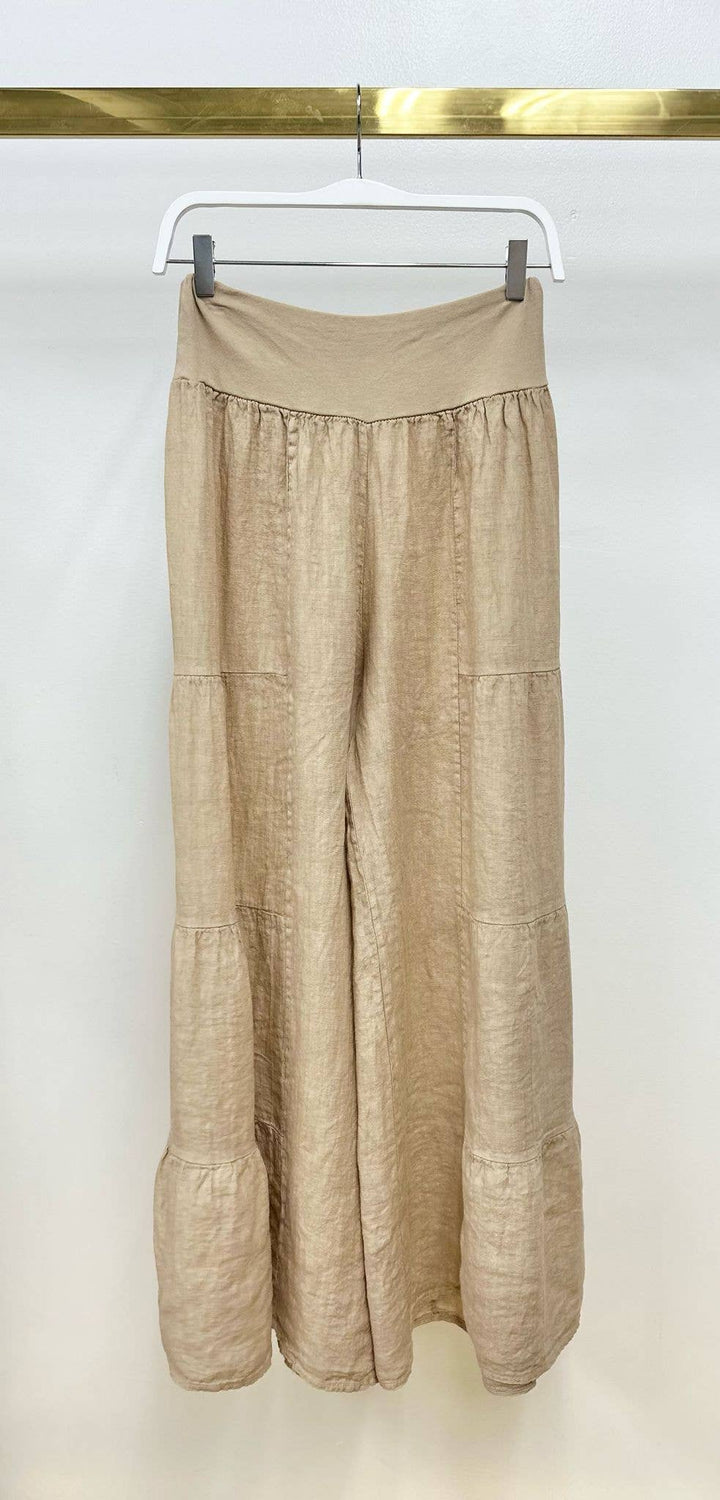 LINEN TIERED PALAZZO PANT
