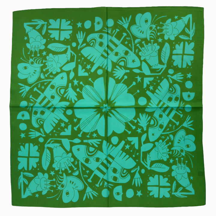 Night Pollinators Scarf | 100% Silk Bandana | Women's Scarf