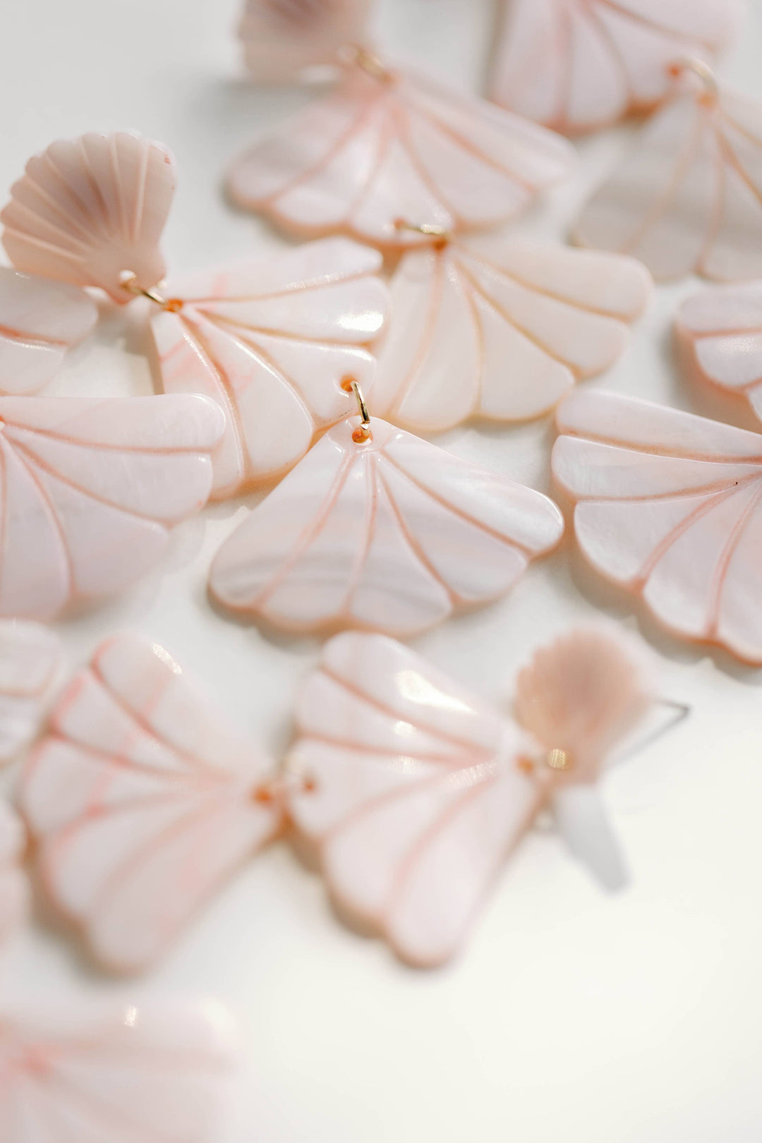 Pink Mermaid Shell Drop Earrings