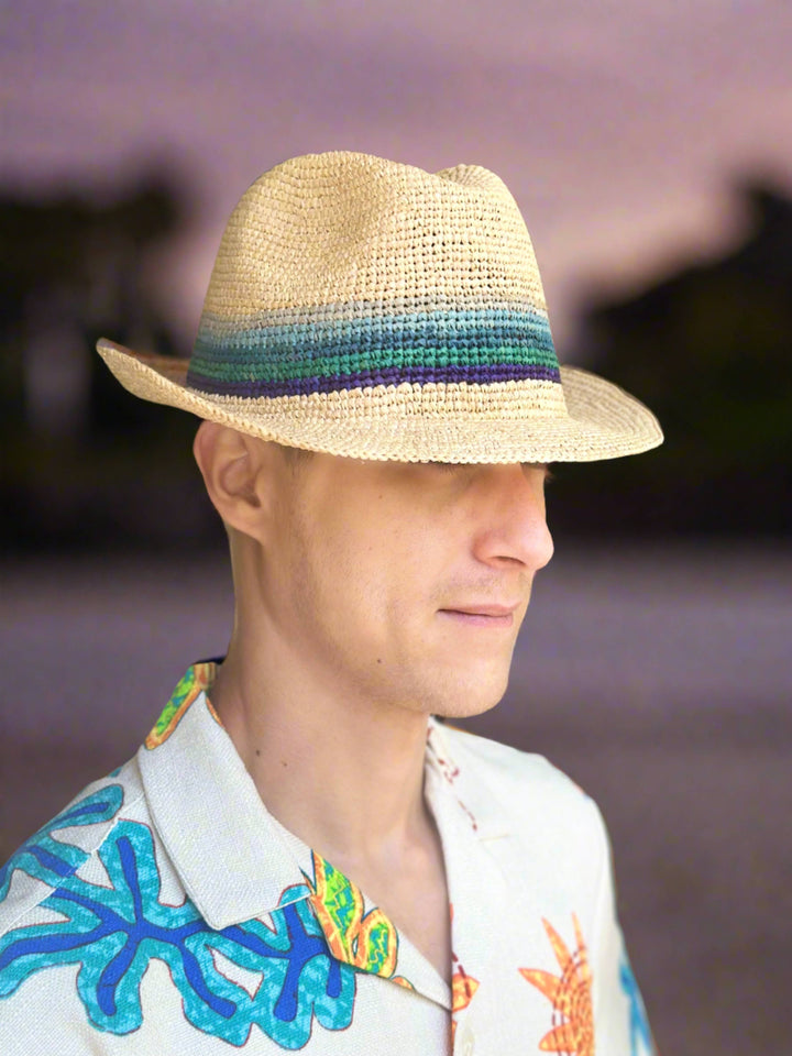Crochet Fedora - Unisex Straw Hat