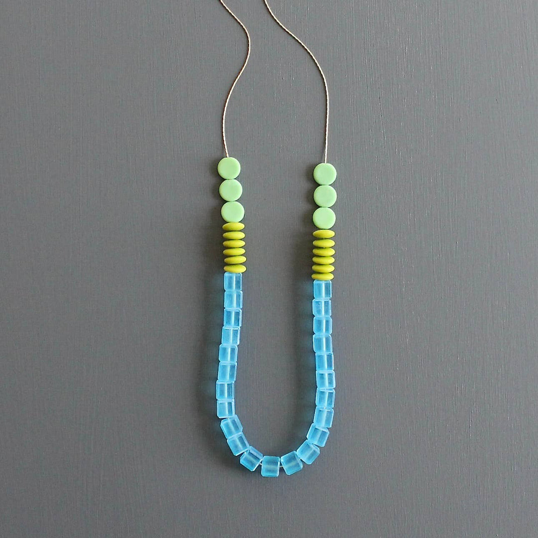 KYL228 glass geometric necklace