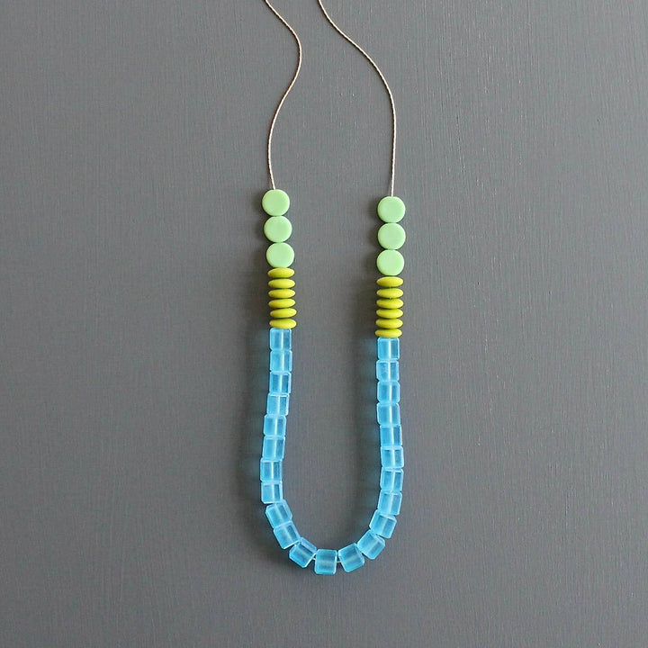 KYL228 glass geometric necklace