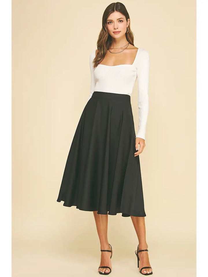 Silky Midi Skirt
