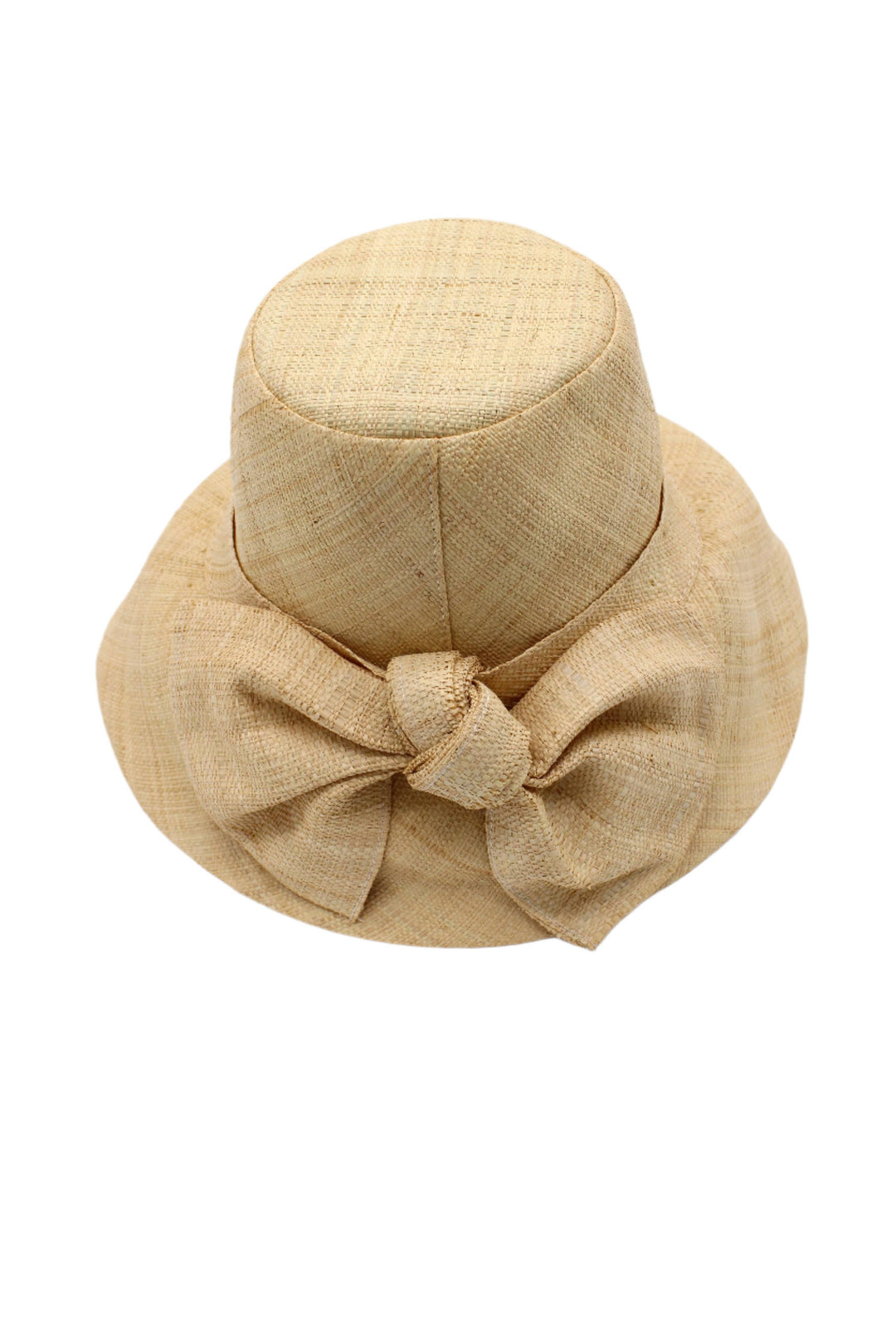 3" Brim Cara Bucket Straw Sun Hats with Big Bow