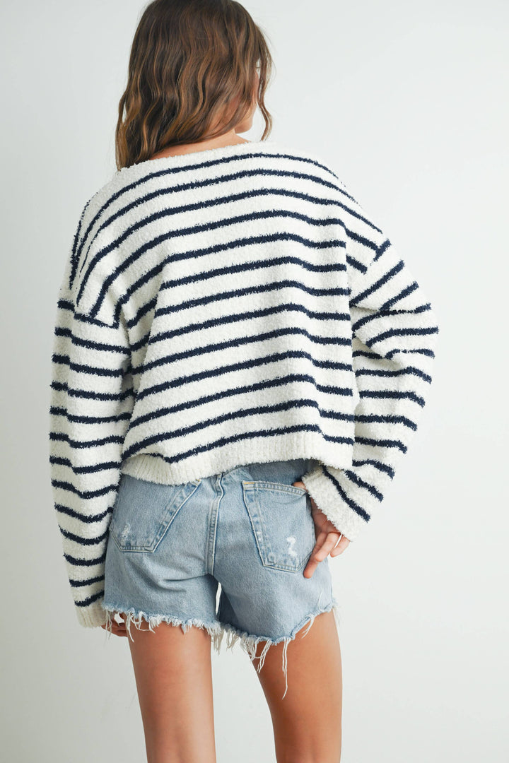 Basic Striped Knit Sweater - BMW7451