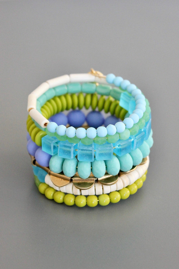 KYLB01 turquoise and chartreuse wrap bracelet