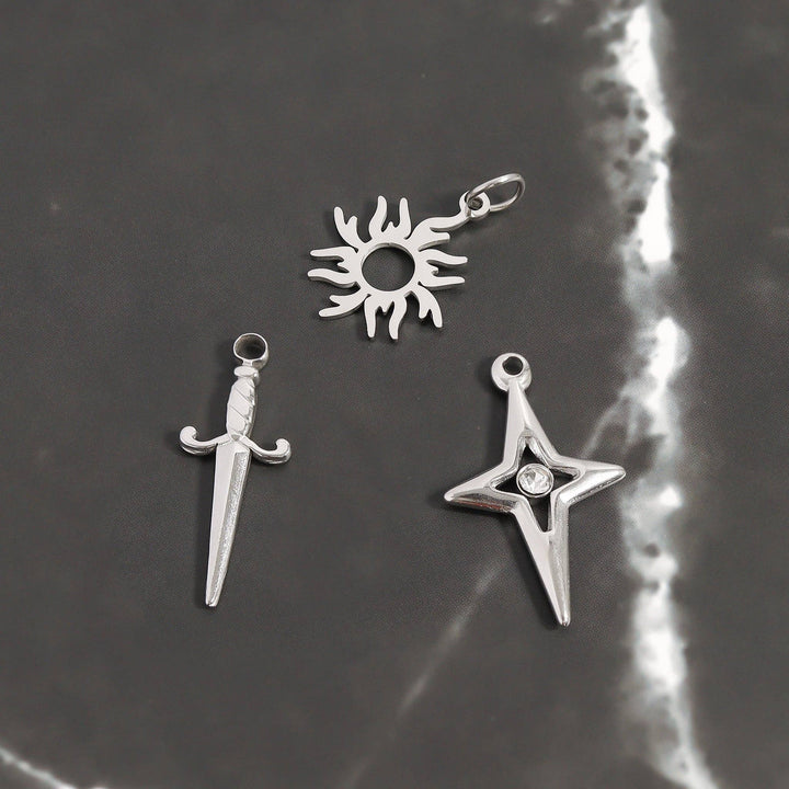 18K Gold PVD Stainless Steel Dagger Charm