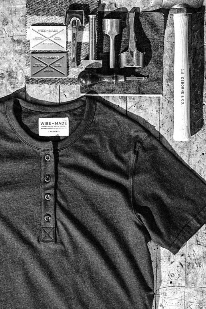 Men | Bolinas Henley | Heavyweight 8oz 100% Cotton - Basalt