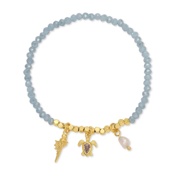 Turtle and Shell Stretch Charm Bracelet