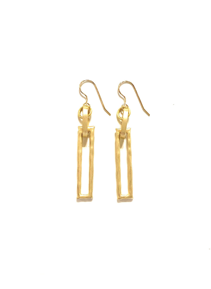 Fall-E - earrings with hammered paperclip links