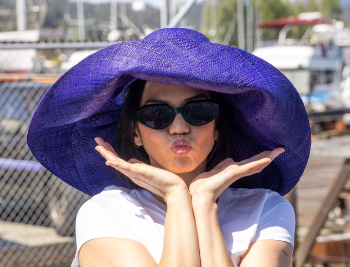 5" & 7" Wide Brim Sun Hat: Solid Color Packable Sunhats