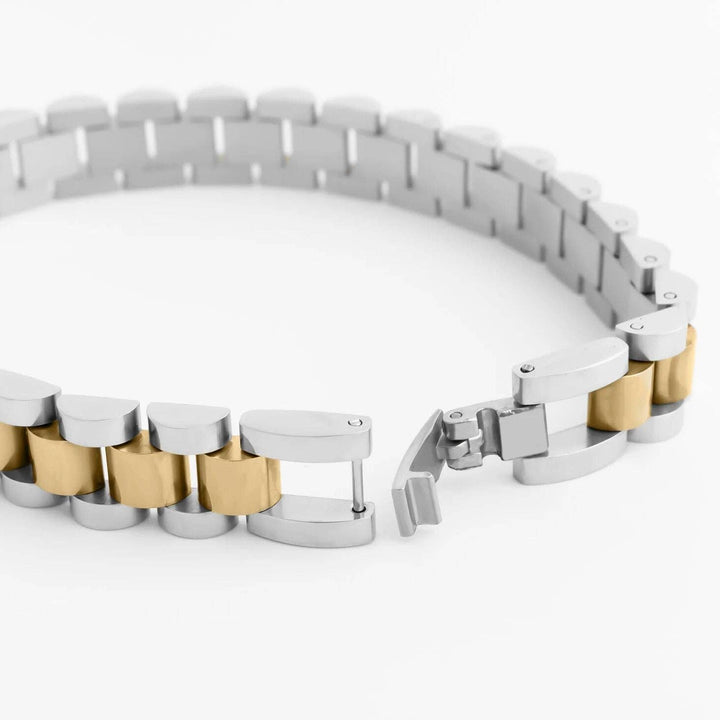 18K Gold Stainless Steel  Mixted Metal Watch Band Bracelet