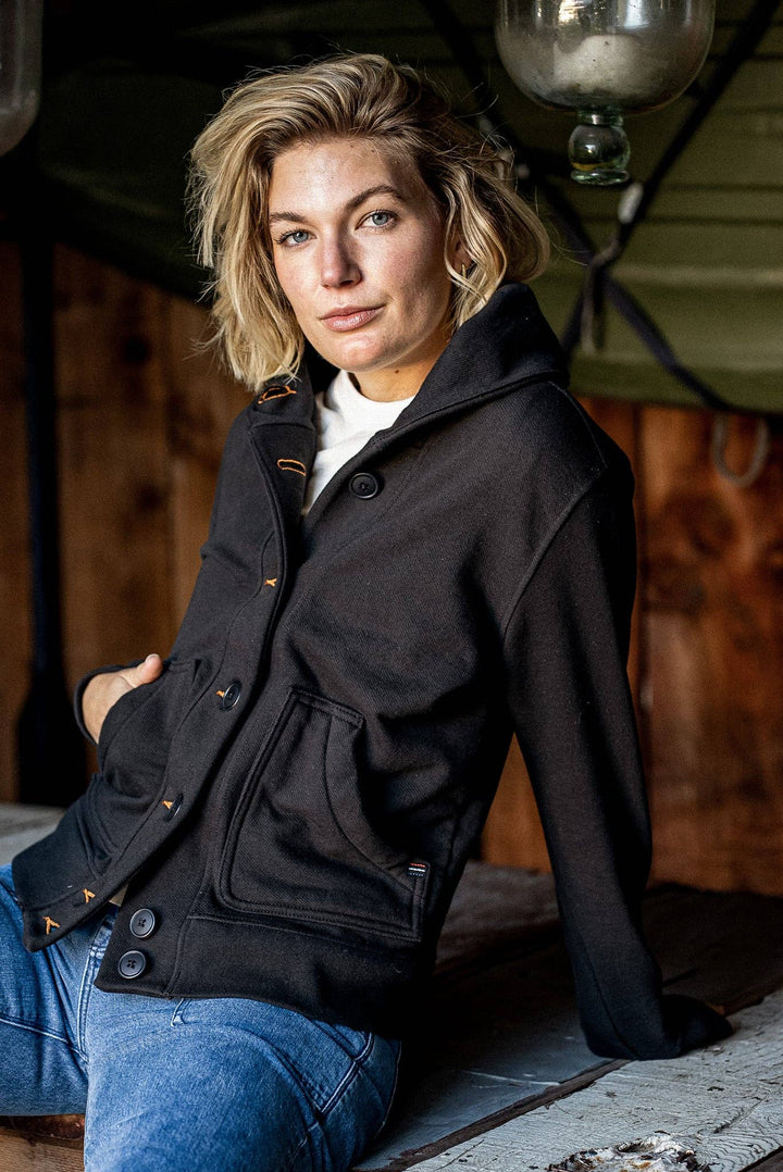 Women | Bodega Cardigan | 14oz 100% Cotton French Terry - Basalt