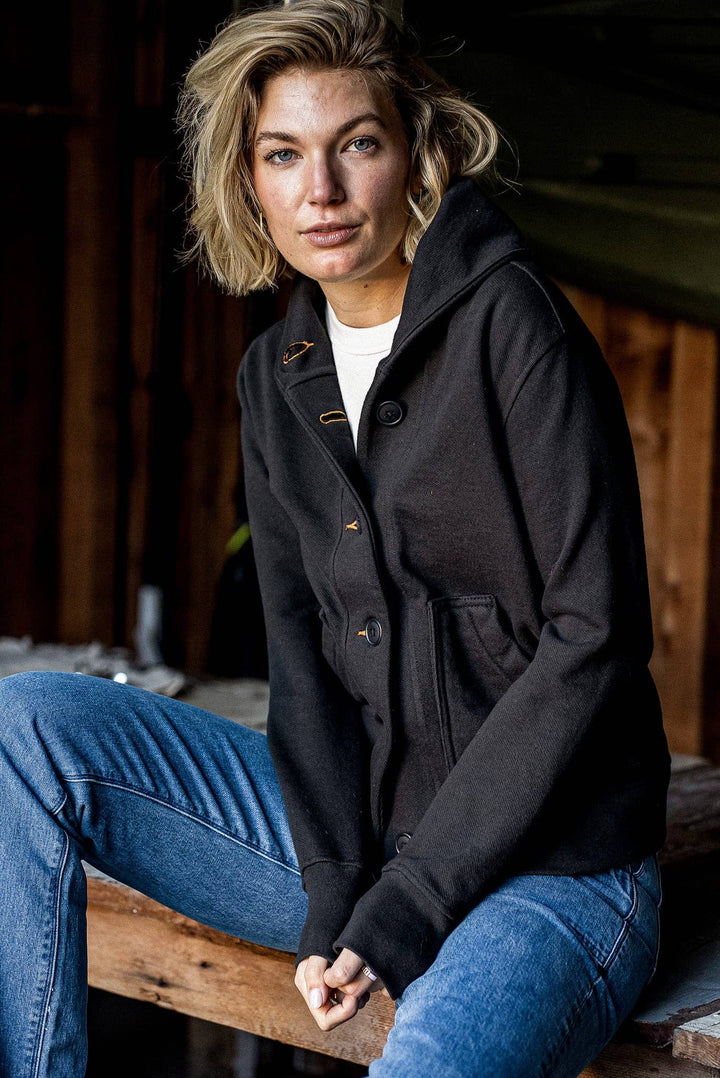 Women | Bodega Cardigan | 14oz 100% Cotton French Terry - Basalt