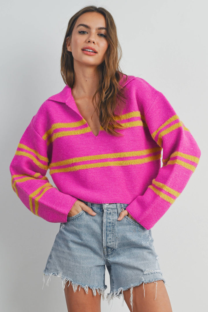 Crop Collar Sweater Top