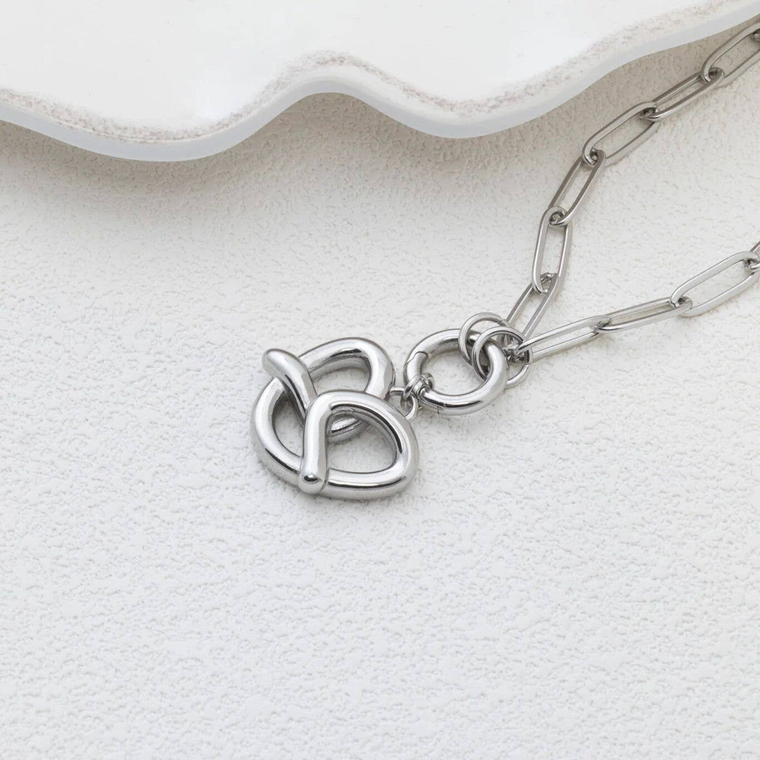 18K Gold PVD Stainless Steel Pretzel Charm